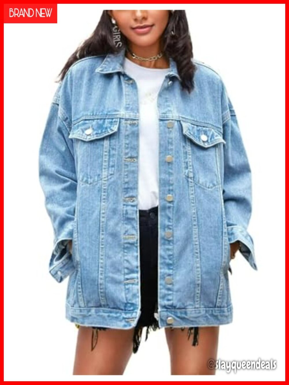 Oversized Denim Jacket Loose Fit Boyfriend Jean Coat